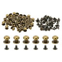 PATIKIL9MM衣類用スタッズ50セットスタッズレザーリベットコーンスボタンヘッドメタルスクリュースタッズポスト革工芸用ブロンズ