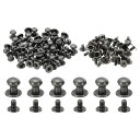 PATIKIL衣類用7MMスタッズ50セットスタッズレザーリベットコーンスボタンヘッドメタルスクリュースタッズ革工芸用グレー
