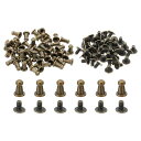 PATIKIL4MM衣類用スタッズ50セットスタッズレザーリベットコーンスボタンヘッドメタルスクリュースタッズ革工芸用ブロンズ
