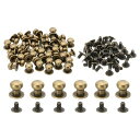 PATIKIL衣類用8MMスタッズ50セットスタッズレザーリベットコーンスボタンヘッドメタルスクリュースタッズポスト革工芸用ブロンズ