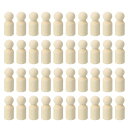 PATIKIL1.69”高さ木製ペグ人形52個の木製ペグ人形パパ未塗装ボディ自然木製フィギュアペイントDIY手芸アート落書き