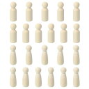 PATIKIL2.95”高さ木製ペグ人形22個の木製ペグ人形未仕上げのボディ自然木製フィギュアペイントDIY手芸アート落書き