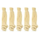 PATIKIL20CM人形用ウィッグ5個セット高温シルク製カーリーウィッグヘアエクステンションアクセサリー人形用ヘアメイキングキットDIYハンドメイドライトイエ...