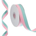 PATIKIL9.8ヤードx1”のクリスマスストライプリボンリボンキャンディリボンロール生地包装リボンクラフトリース誕生日結婚式装飾ピンク緑