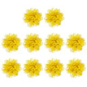 PATIKIL2”シフォンフラワー10個メッシュ生地フラワー手芸用アップリケヘッドバンド装飾DIYクラフトウェディングデコレーションイエロー