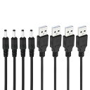 PATIKIL3フィートUSB2.0AタイプからDC3.5X1.35MMバケットジャック電源ケーブル4本ワイヤーアダプターコネクター充電コードファンスピーカーランプ用黒(2)