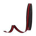PATIKIL3/8”黒レッドストライプグログランリボン25ヤードポリエステルファブリックストライプクラフトリボンダブルフェイスデザインボウギフトラッピングDI...
