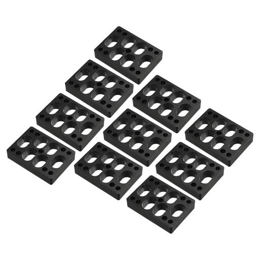 PATIKIL5/8”(15MM)スケートボードライザーパッド10個セットプラスチック製スケートボードライザーパッド角度付きウェッジショックパッドスケートボードトラック用黒