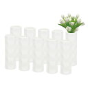 PATIKIL花瓶10個セット花束用花瓶アンブレイカブルプラスチック製装飾用花瓶ホーム居間センターピースオフィスウェディングパーティーホワイト(3)