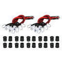PATIKIL12VLED発光ダイオードLEDホルダー付き20セット10MM配線済みランプ電球表示パネルLEDプラスチッククリップホルダーDIY用家レッド(3)