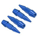 PATIKILスパイク形状タイヤバルブステムキャップ45MM4個アルミ合金車輪バルブキャップユニバーサル防塵タイヤバルブカバー車用バイクブルー