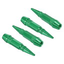 PATIKILスパイク形状タイヤバルブステムキャップ60MM4個アルミ合金車輪バルブキャップユニバーサル防塵タイヤバルブカバー車バイク用緑