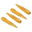 PATIKILスパイク形状タイヤバルブステムキャップ60MM4個アルミニウム合金車輪バルブキャップユニバーサル防塵タイヤバルブカバー車オートバイトラック用金色