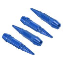 PATIKILスパイク形状タイヤバルブステムキャップ60MM4個アルミニウム合金車輪バルブキャップ車用汎用防塵タイヤバルブカバーブルー