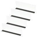 PATIKILクローゼット整理用棚仕切り4個パック11.1X1.6X4”アクリル製マグネット式クローゼットセパレーターキッチンキャビネット棚ベッド下ブロッカー寝室キッチンオフィス用クリア