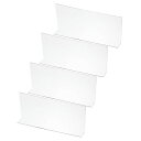 PATIKILクローゼット整理用棚仕切り4個パック11.1X1.6X4.8”アクリルクローゼットセパレーターキッチンキャビネット棚ベッド下ブロッカー寝室キッチンオフィス用クリア