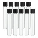 PATIKIL10ml試験管3.94x0.63”ガラス製クリアな丸底試験管容器プラスチックキャップ付きビーズパーティーあめバスソルト収納科学実験植物増殖用