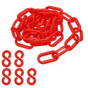 PATIKILプラスチックチェーンクラウドコントロール用3フィート安全バリアチェーン1/4”(6mm)レッドいプラスチックチェーンリンクは列並び駐車場フェンスゲートコンサート装飾用