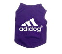 パープルペットTシャツ、犬猫用ノースリーブドレス、サイズ調整可能
