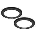PATIKIL46mm-55mm金属ステップアップリング2個カメラレンズフィルターアダプターリングアルミニウムフィルターアダプターリングカメラレンズフード用ブラック