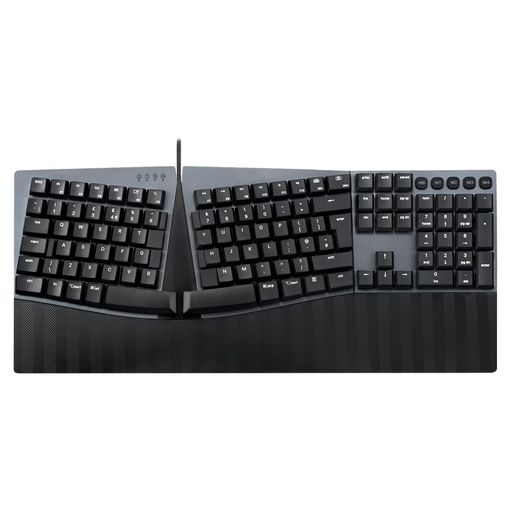 PERIXX PX ERGO MECH エルゴノミクスキーボード メカニカル フルサイズ ロープロファイル 有線接続 USB WINDOWS/MAC OS Xと互換性あり ブラック 英語配列 PERIBOARD-535 (茶軸)