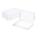 PATIKIL9x6x1.2”クリア収納ボックス(ヒンジ付き蓋付き)4個セットプラスチック製スタック可能な長方形オーガナイザーコンテナビーズ宝石小物アートクラフトプロジェクト用