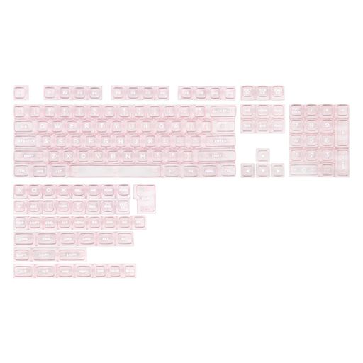 KIIBOOM 透明PCキーキャップセット 146キー SA-LIKE プロファイル ANSI ISOレイアウト RGB シャイン スルーキーキャップ メカニカルキーボード用 MXスイッチ対応 (ピンク)