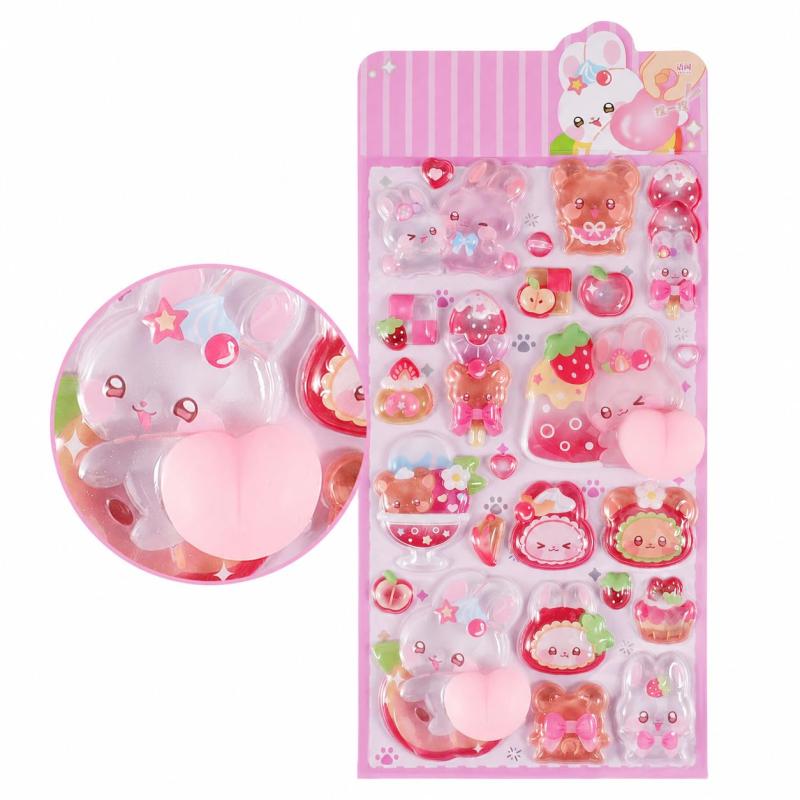 シール ぷにぷに お尻シール 肉球 立体 1枚 ぷっくり うるツヤ透明感 キラキラ DIY ストレス解消 スマホケースデコレーション rikyu-pudding0601-10201343 利休プリン パッケージ画像