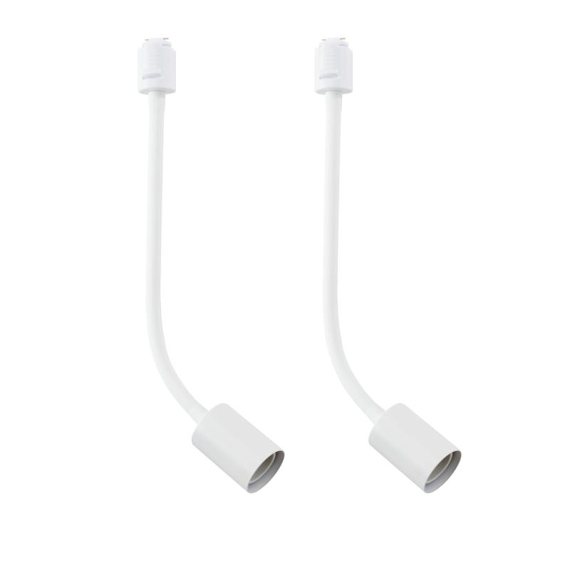 スポットライト ダクトレール／ライティングバー／ライティングレール 用 延長 ロング フレキシブルアーム E26 電球 ソケット 黒 白