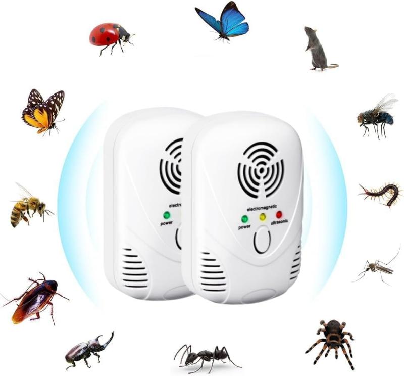 ネズミ 駆除 【2025年強化版、新登場】超音波 強力 撃退 虫除け 害虫駆除 ねずみ撃退器 超音波 220平方メートル約135畳分 5種類超音波モード ムカデ/ねずみ/ゴキブリ/蚊/ノミ/ハエ/ダニ/シロ