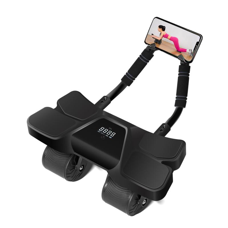 腹筋ローラー アブローラー 四輪 膝マット付き オートリターン 静音 筋トレ 初心者/上級者 男性/女性 エクササイズホイール 組立簡単 ダイエット器具 トレーニング器具