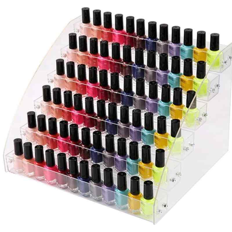 Floratek マニキュア 6段クリアアクリルスタンド 6層 透明 収納ケース ホルダー 大容量 強い耐久性 レディース ネイルジェル ネイルカラー リップ ...