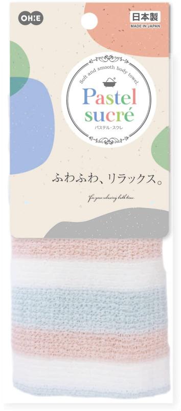 オーエ ボディタオル ピンク ブルー 約幅20cm×長さ90cm パステル・スクレ 体洗い タオル 日本製
