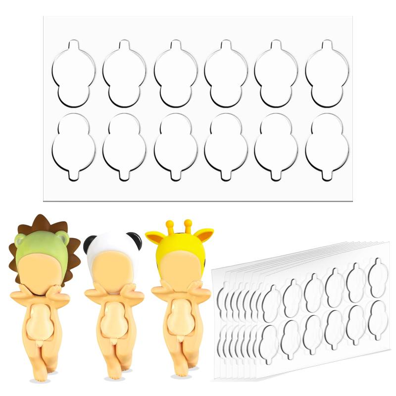Sonny Angel Hipper用粘着テープ - 108個 両面透明接着剤粘着パテパッド カスタムフィット Sonny Angels Stick交換用