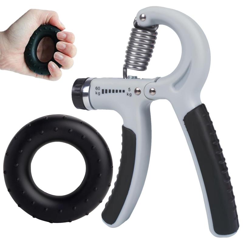 []ハンドグリップ 握力増強器 【2個セット】エクササイズ 握力 トレーニング ハンドグリッパー 5kg-60kg 負荷調整可能 男女兼用 [正規品](4)