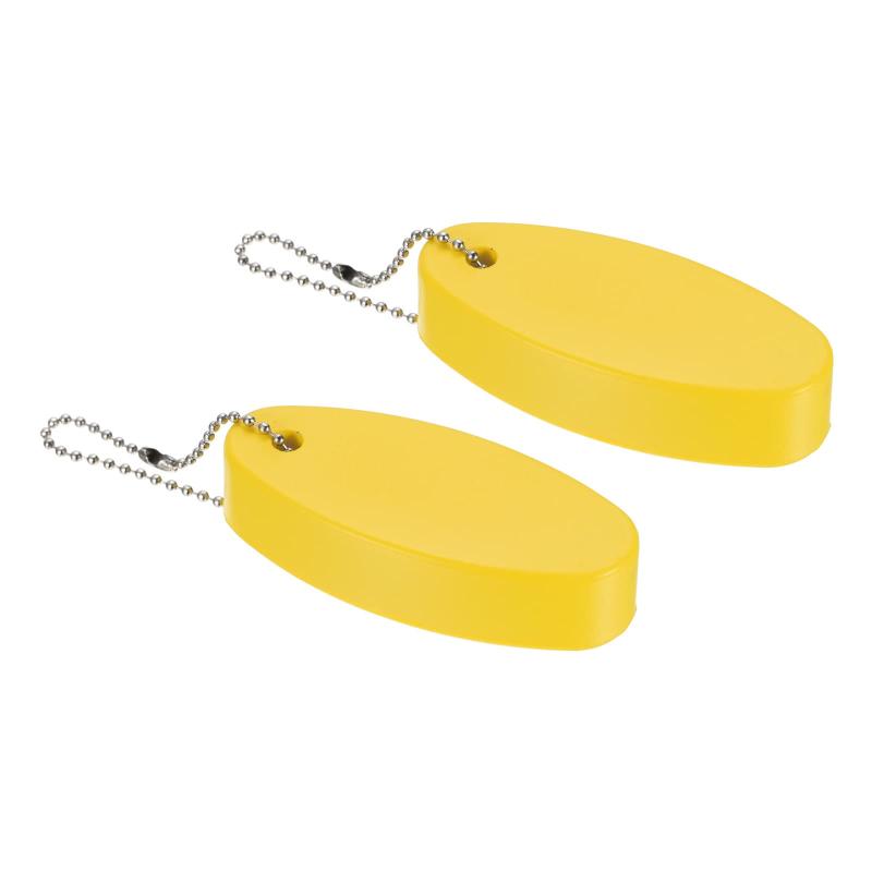 フローティングキーホルダー プラスチック製 2 個マリンセーリング オーバルキーチェーン 浮力のあるキ..