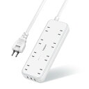 電源タップ usb付き 延長コード 8個AC口 3USBポート テーブルタップ タコ足配線(2)