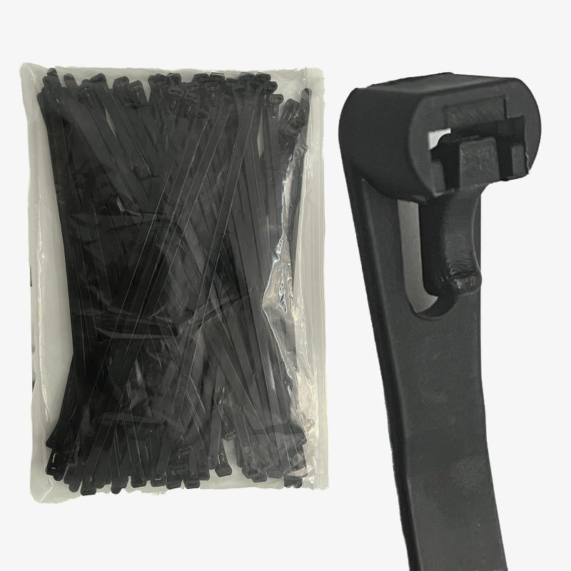 60本リピートタイ 結束バンド 繰り返し 長さ300mm 幅7.6mm 屋外 耐久 黒