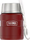 THERMOS ステンレスキング 真空断熱フードジャー スプーン付き 16オンス ラスティックレッド(3)