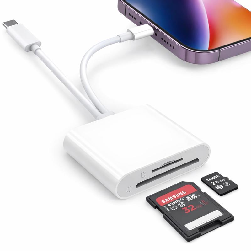 Netbook （UmPC） - SDカードリーダー 【2025新登場】2in1 i-Phone/Type-c TF SD microSD 変換アダプタ USB3.0 双方向 高速伝送 SD/TF変換アダプタ 最大1TB対応 写真/動画/データ保存 OTG機能 設定不要 i-phone/