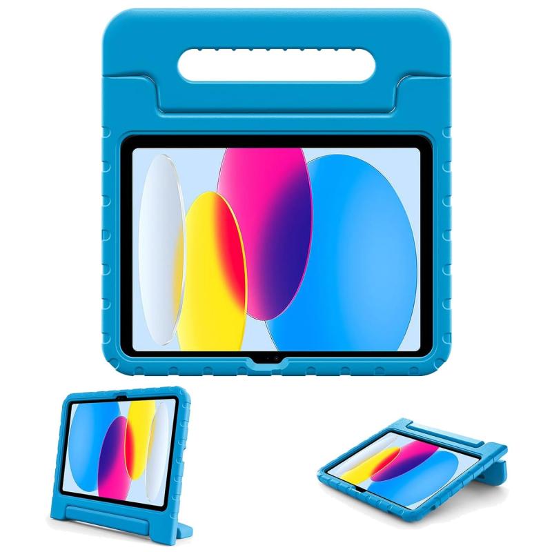 18 inches - 20 inches - iPad 11世代 ケース iPad 10世代 2025 11インチ 2022 10.9インチ 子ども用 キッズ 耐衝撃 軽量 スタンド機能 EVA ペン収納 ペンホルダー ハンドル付き 保護 カバー (ブル-)