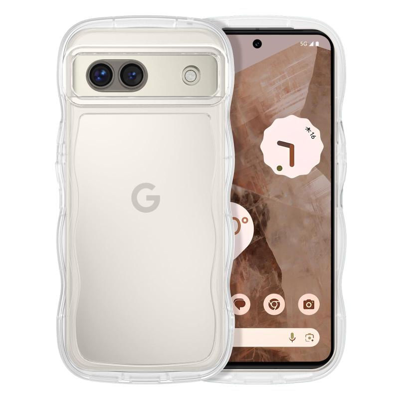 Google Pixel 8A ケース クリア ウェーブ ピクセル 8a ソフト TPU うねうね 純透明 ケース マツと感 人気 韓国 耐衝撃 超軽量 薄型 おしゃれ 黄ばみなし アクスタが入る スマホケース pixel8a ワ