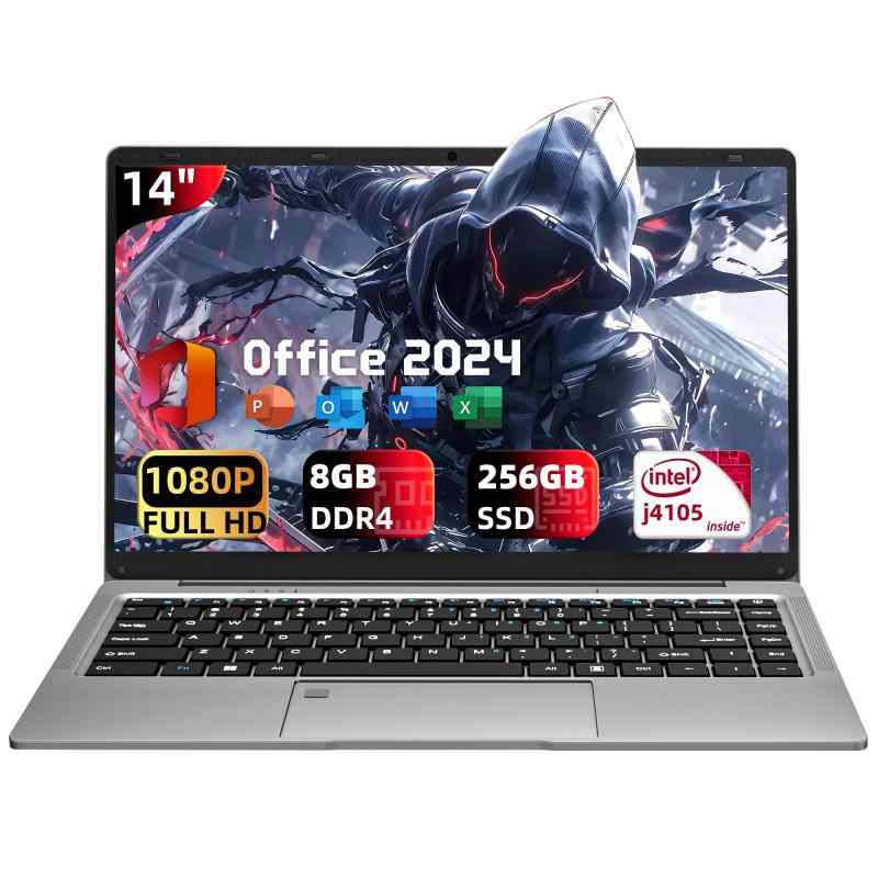 Office 2024搭載ノートパソコン&amp;Win 11Pro 14インチ IPS 1920*1080 Webカメラ 高速静音CPU Celeron J4105【N4000とAMD3020eより速い】最大2.8Ghz/メモリ:高速DDR4 8GB
