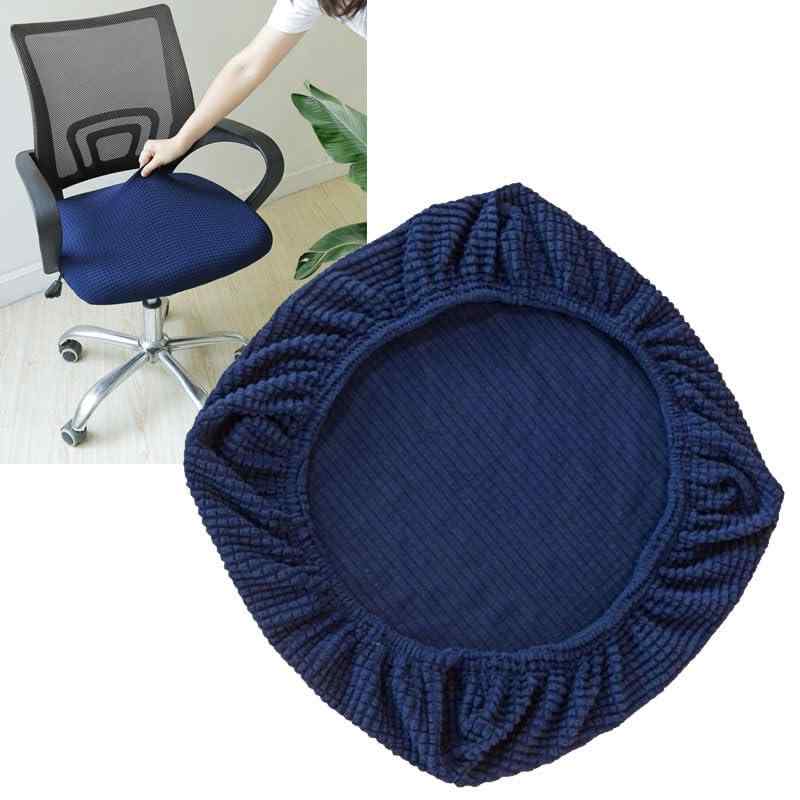 椅子カバー オフィス用 座面カバー チェアカバー ストレッチ チェアシート ダイニングチェアカバー 伸縮素材 耐久性 家庭 事務椅子用 取り外し可能 洗濯可能 (ダークブルー)