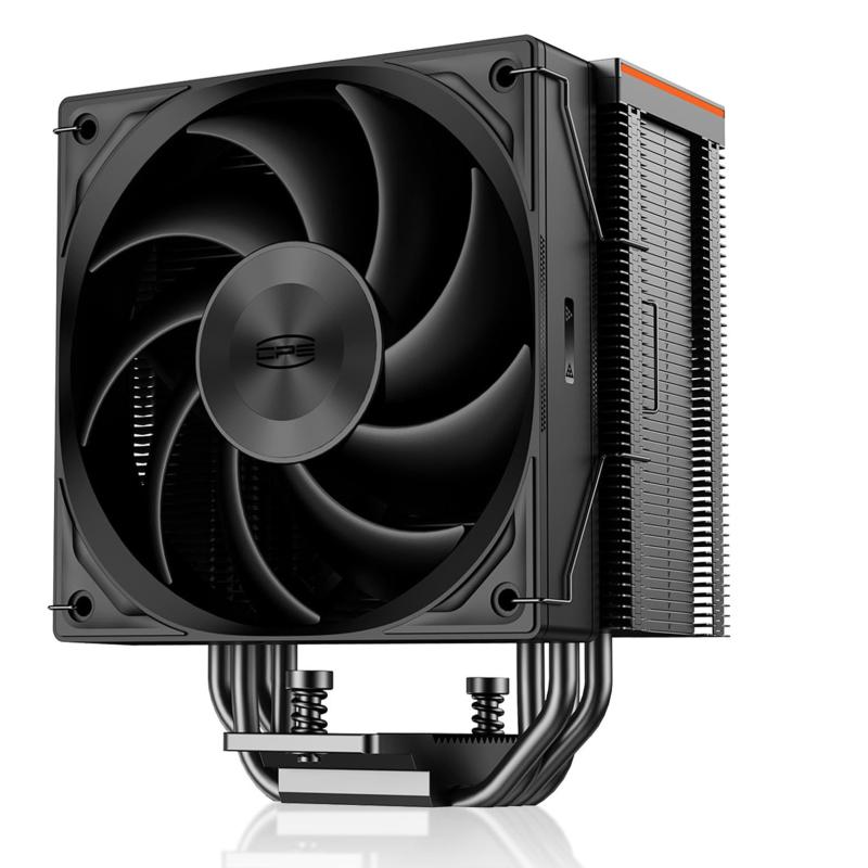 CPS RZ620 BK CPU冷却器265W TDP CPUエア冷却器シングルタワー6ヒートパイプCPU冷却システム、2Pcs CPUエア冷却器F5 R120 120mmファンPWM静音3モード2200RPM,86.73 CFM強風量 ノイズ32dB