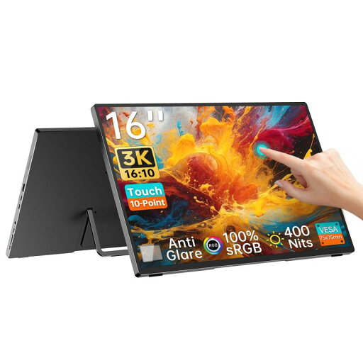 モバイルモニター 3k タッチモニター 16 インチ AG非光沢IPSパネル 3072x1920 黄金比16:10 SRGB 100%広色域 400nits高輝度 ミニPC/Macbook/ノートPC/Switch対応ポータブルモニター 10点タッチパ モバイルモニター 3k タッチモニター 16 インチ AG非光沢IPSパネル 3072x1920 黄金比16:10 SRGB 100%広色域 400nits高輝度 ミニPC/Macbook/ノートPC/Switch対応ポータブルモニター 10点タッチパ