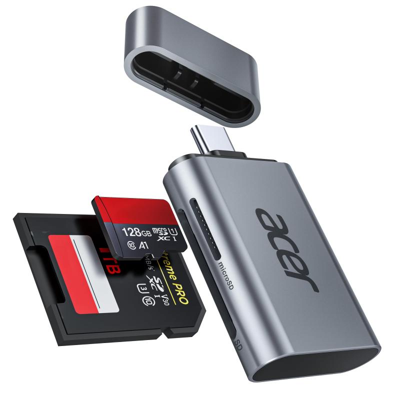 USB C SD 4.0カードリーダー UHS-II対応、Micro SD カードリーダー USB C デュアルカード読み取り対応
