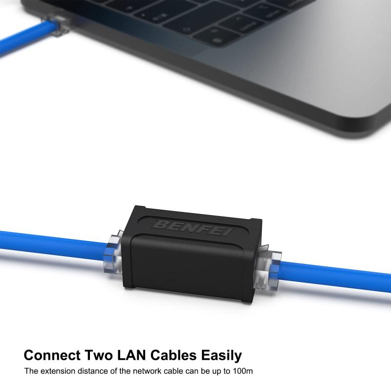 RJ45インラインカプラー、5個Cat7Cat6Cat5eイーサネットカプラーメスからメス