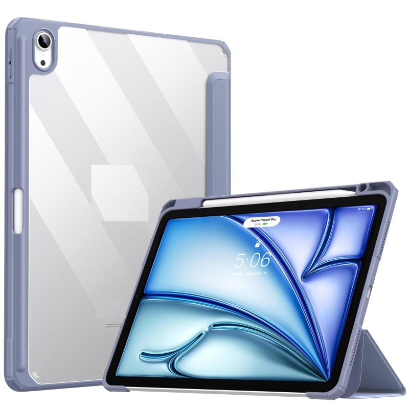 iPad air 5 ケース iPad air4 ケース 10.9インチ iPad Air 第5世代/第4世代 2022/2020 カバー Apple Pencil2充電に対応 透明バック 薄型 PUレザー キズ防止 三つ折り TPU スタンド 衝撃吸