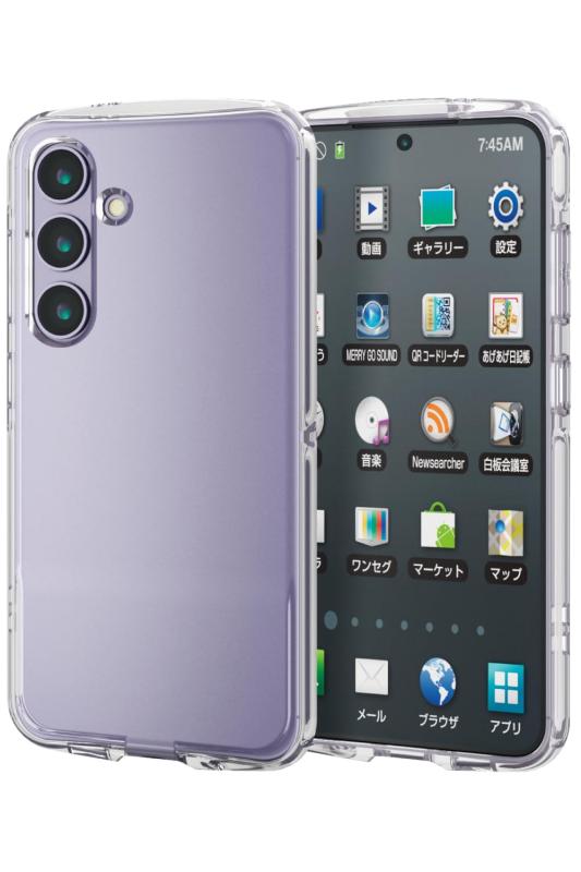 エレコム Galaxy S24 SC-51E ケース カバー ハイブリッドケース ソフト 薄型 TPU ストラップ ホール 耐衝撃 衝撃吸収 ワイヤレス充電対応(3)